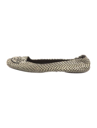 Tory Burch Embossed Leather Printed Flats
