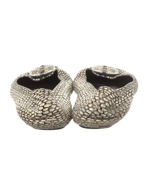 Tory Burch Embossed Leather Printed Flats