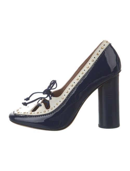Tory Burch Patent Leather Studded Accents Pumps
