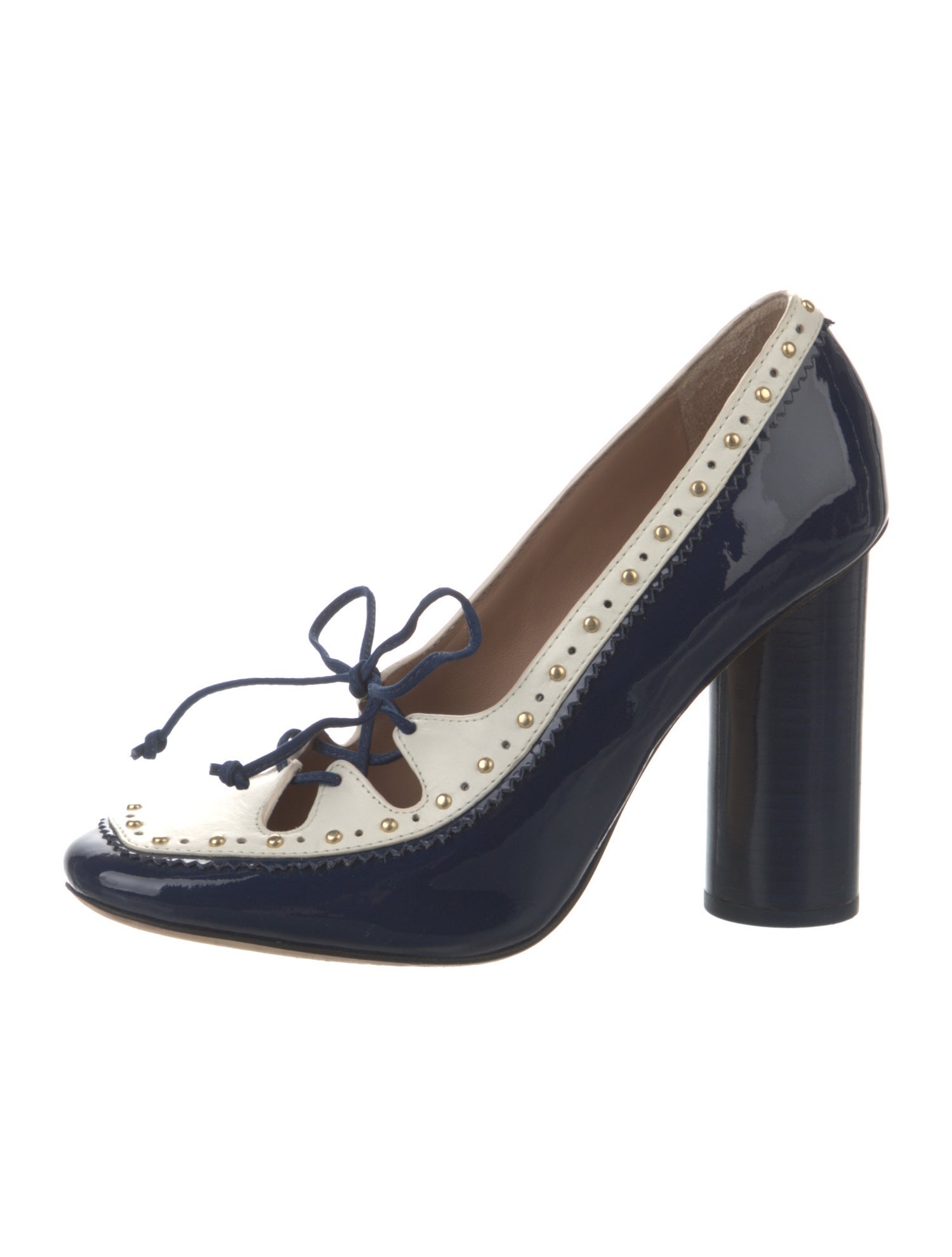 Tory Burch Patent Leather Studded Accents Pumps