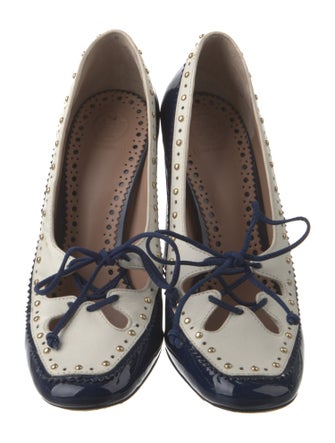 Tory Burch Patent Leather Studded Accents Pumps