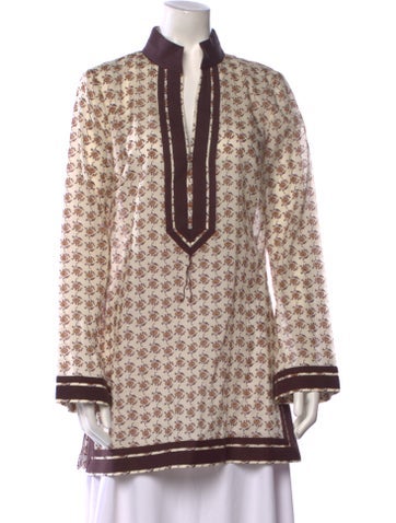 Tory Burch Tops Printed V-Neck Tunic M