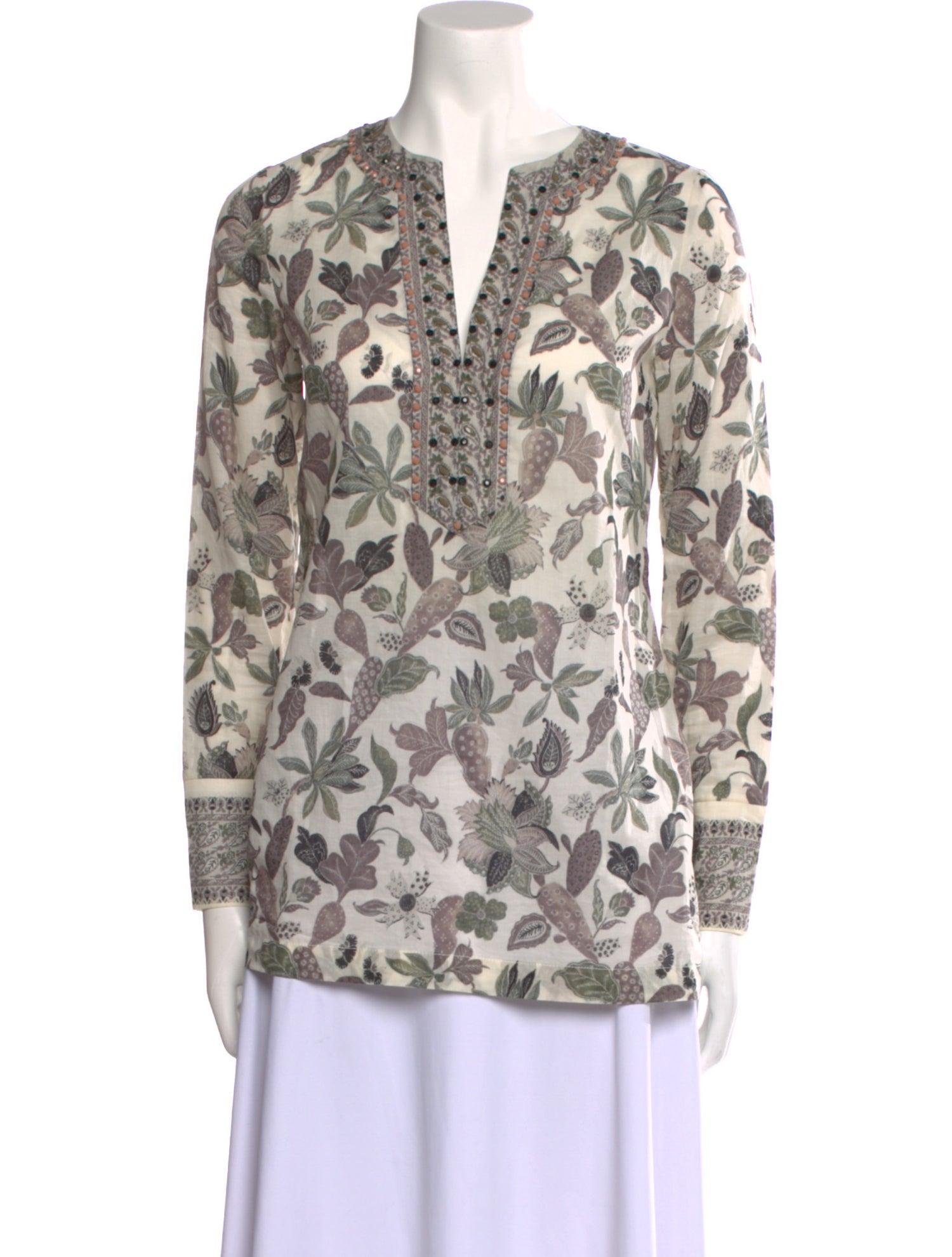 Tory Burch Printed V-Neck Tunic