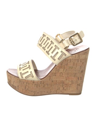 Tory Burch Leather Lasercut Accents Slingback Sandals