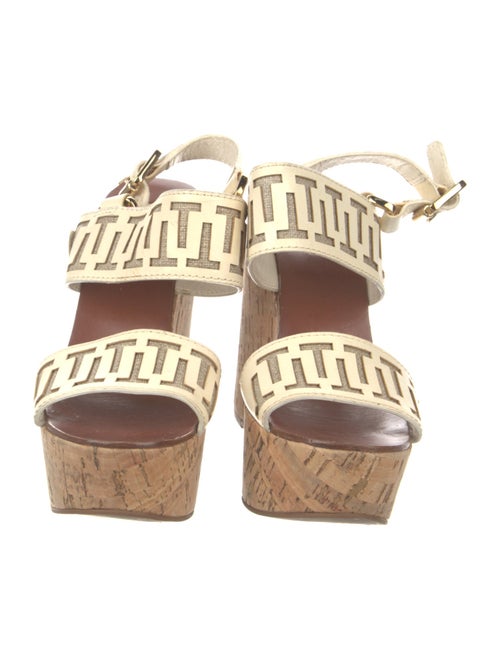 Tory Burch Leather Lasercut Accents Slingback Sandals