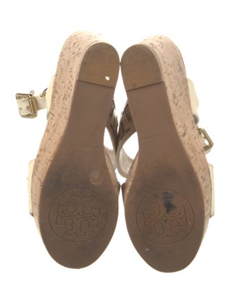 Tory Burch Leather Lasercut Accents Slingback Sandals