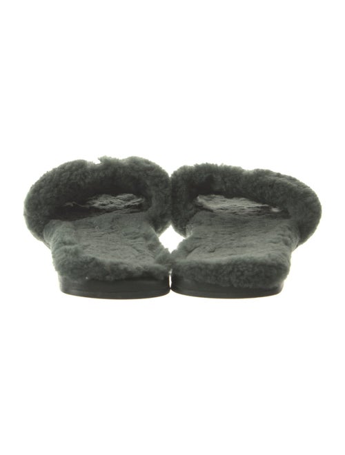 Tory Burch Signature Logo Faux Fur Slides