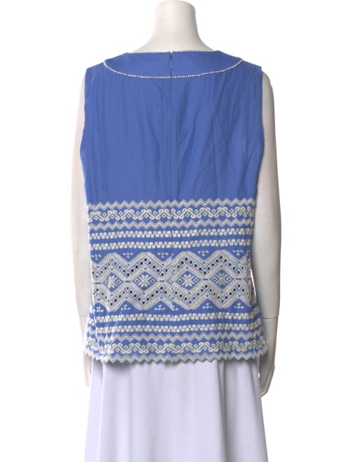 Tory Burch Printed Scoop Neck Top