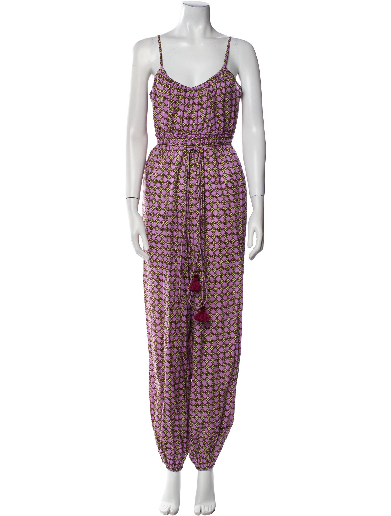 Tory Burch Printed V-Neck Jumpsuit