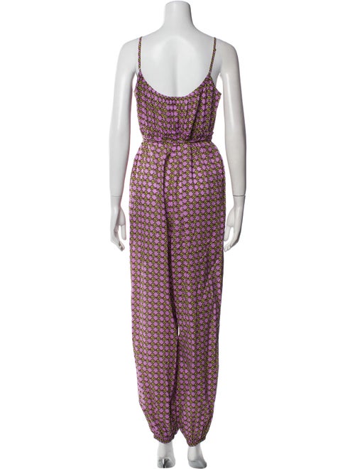 Tory Burch Printed V-Neck Jumpsuit