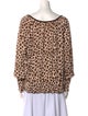 Tory Burch Animal Print Tie Neck Blouse