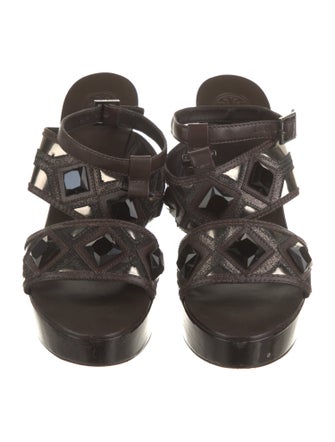 Tory Burch Leather Printed Gladiator Sandals