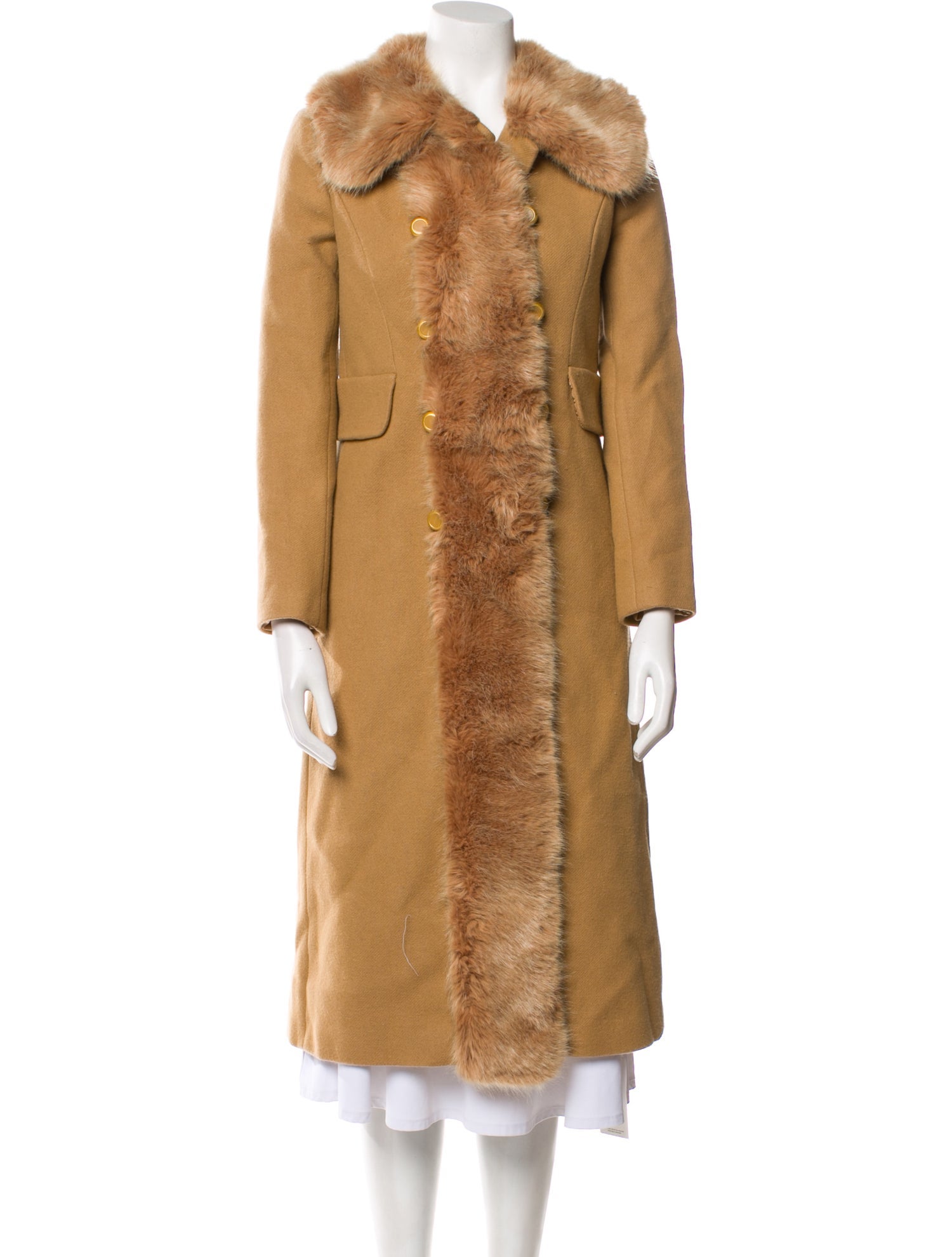 Tory Burch Wool Faux Fur Coat