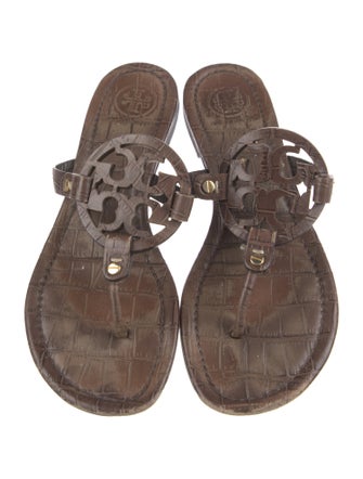 Tory Burch Signature Logo Leather Slides