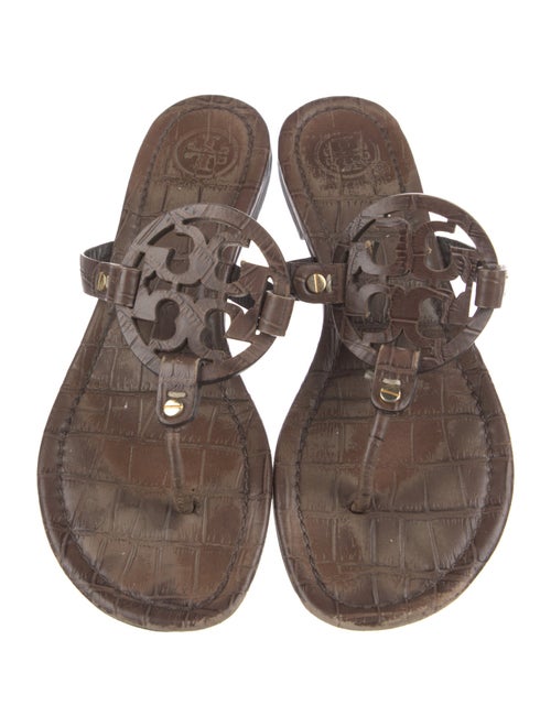 Tory Burch Signature Logo Leather Slides