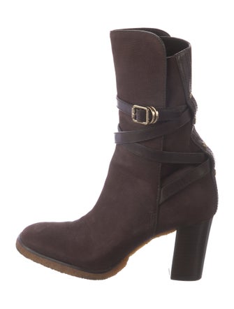 Tory Burch Signature Logo Suede Sock Boots