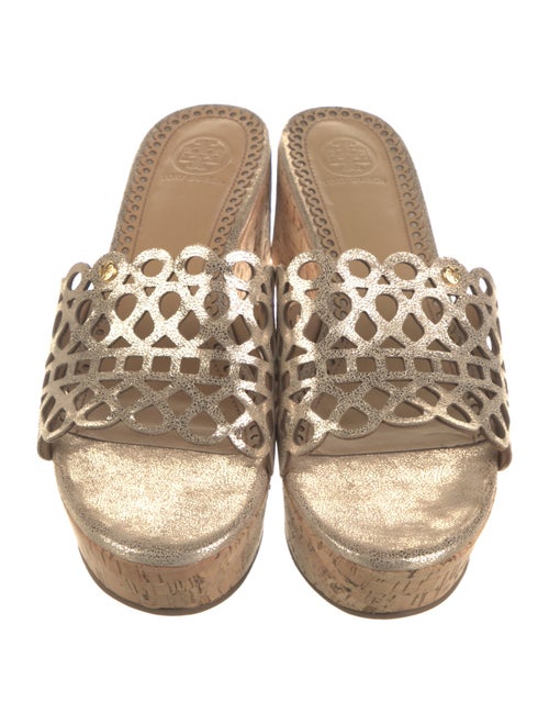 Tory Burch Leather Lasercut Accents Slides