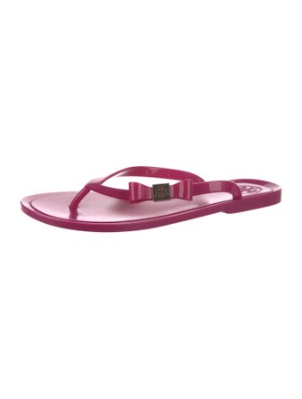Tory Burch Rubber Bow Accents Flip Flops