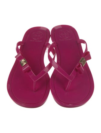 Tory Burch Rubber Bow Accents Flip Flops