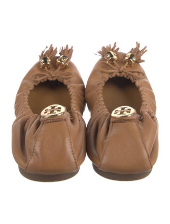 Tory Burch Leather Tassel Accents Ballet Flats