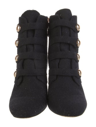 Tory Burch Wool Lace-Up Boots