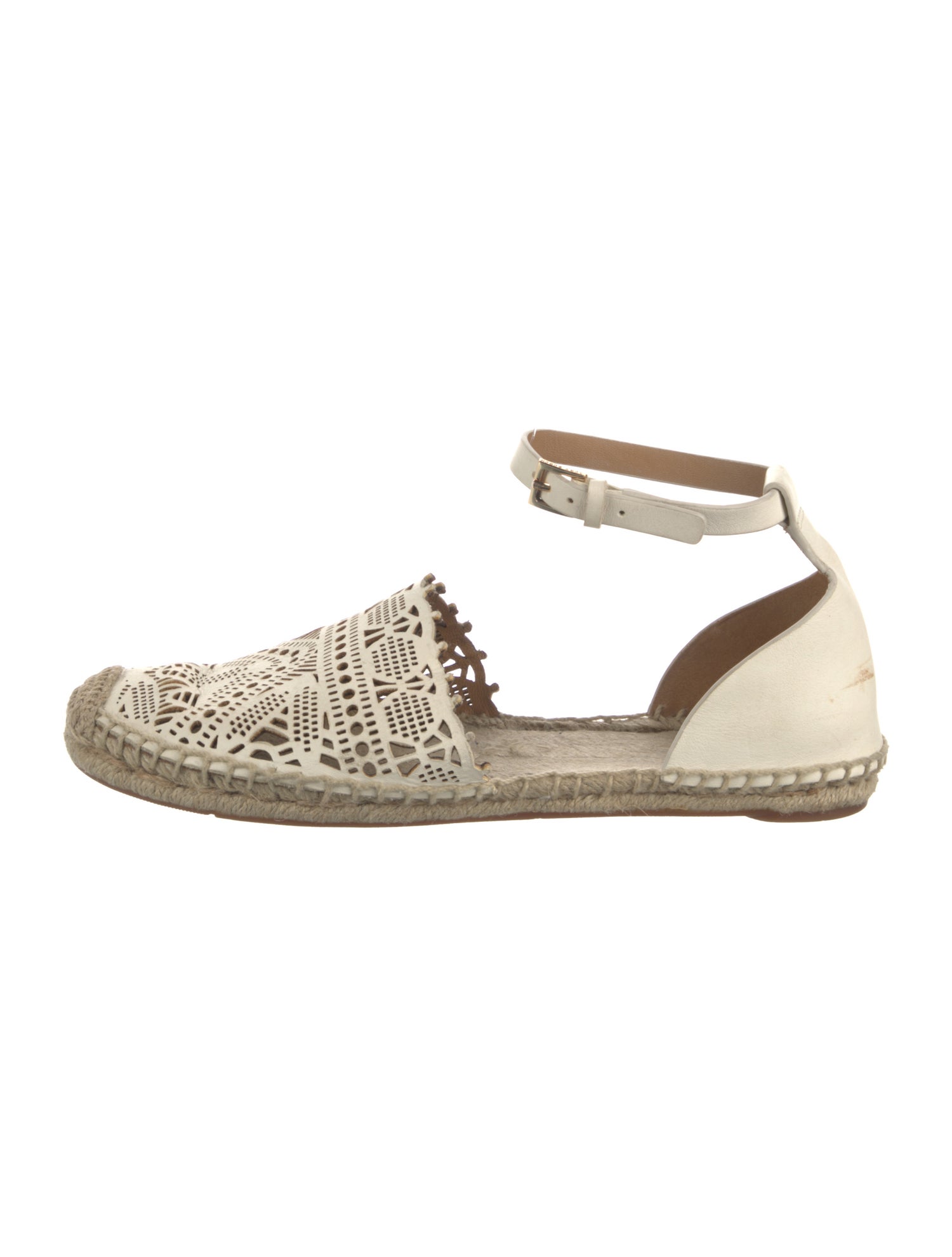 Tory Burch Leather Whipstitch Trim Espadrilles