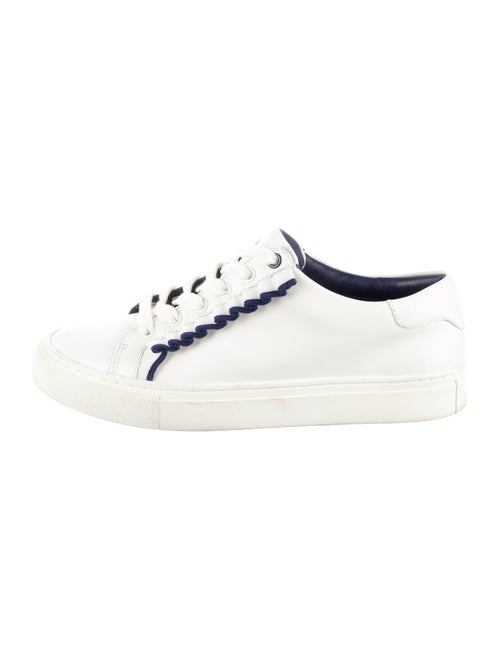 Tory Burch Leather Ruffle Embellishment Sneakers