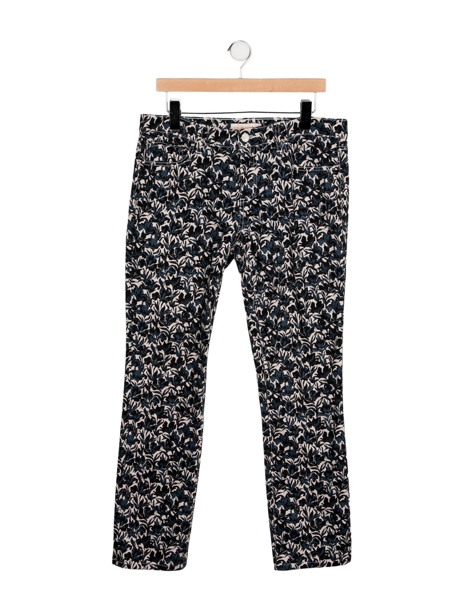 Tory Burch Mid-Rise Straight Leg Jeans