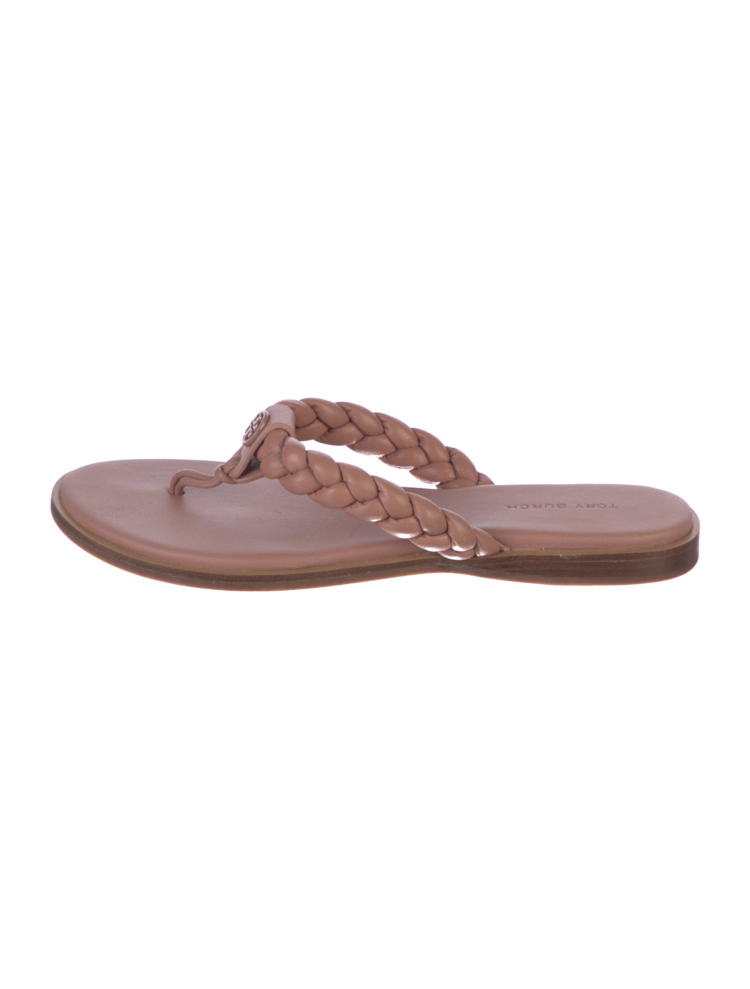 Tory Burch Leather Braided Accents Slides