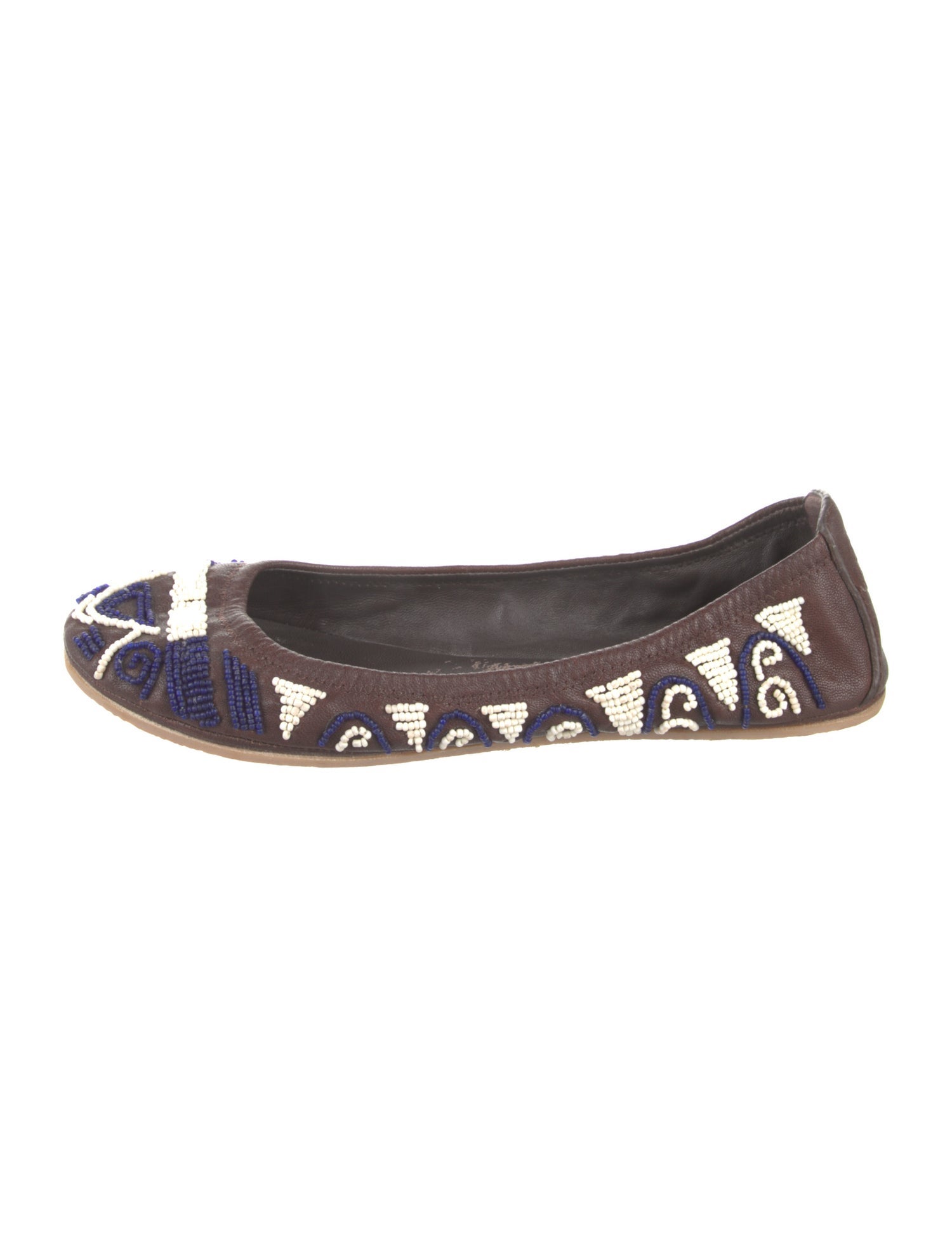 Tory Burch Leather Printed Ballet Flats