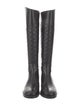 Tory Burch Quilted Pattern Leather Riding Boots