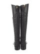 Tory Burch Quilted Pattern Leather Riding Boots