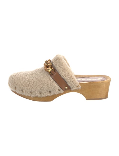 Tory Burch Fur Printed Mules