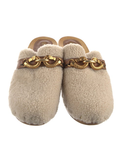 Tory Burch Fur Printed Mules