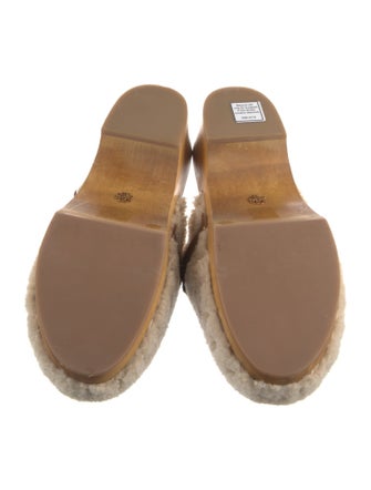 Tory Burch Fur Printed Mules