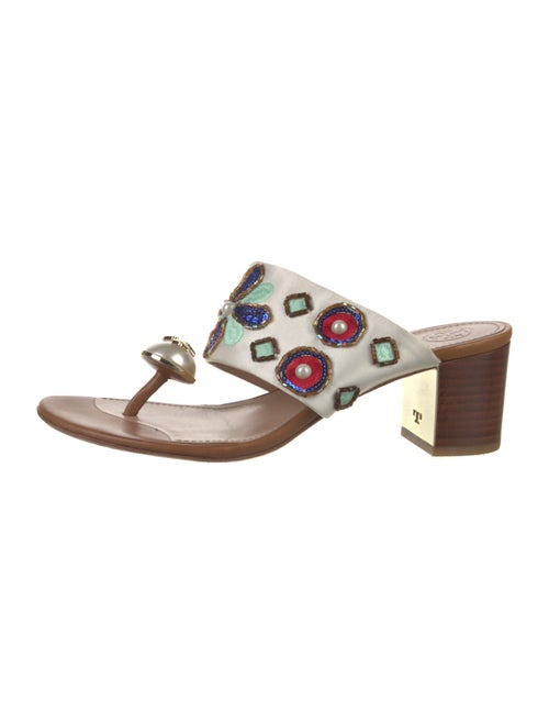 Tory Burch Satin Printed Slides