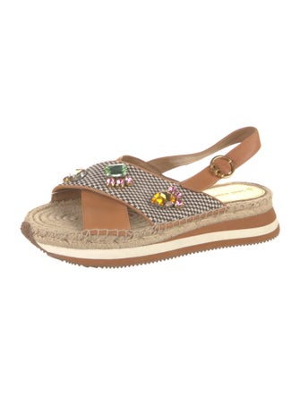 Tory Burch Leather Printed Slingback Sandals