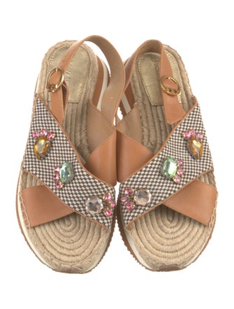 Tory Burch Leather Printed Slingback Sandals