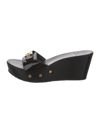 Tory Burch Patent Leather Studded Accents Slides