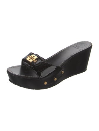 Tory Burch Patent Leather Studded Accents Slides