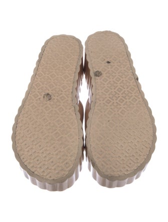 Tory Burch Suede Scalloped Accent Slides