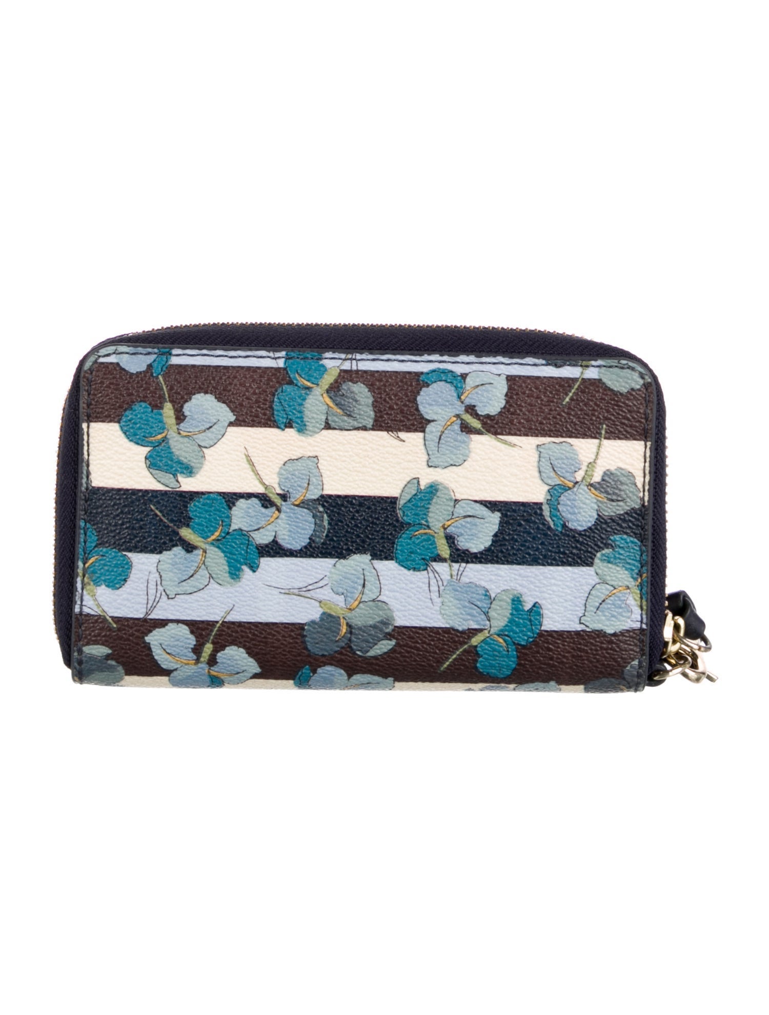 Tory Burch Leather Floral Print Wristlet