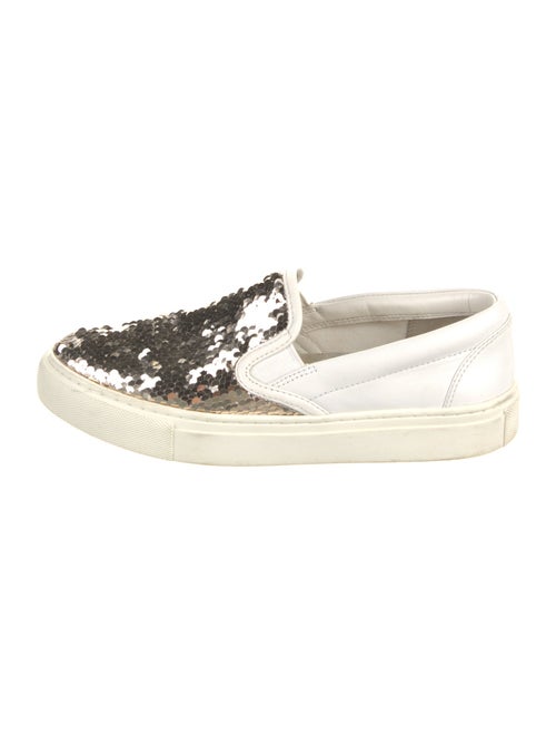 Tory Burch Leather Sequin Embellishments Sneakers