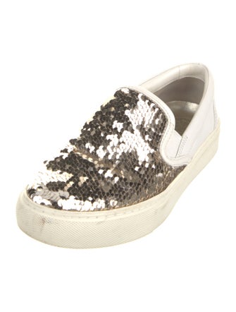Tory Burch Leather Sequin Embellishments Sneakers