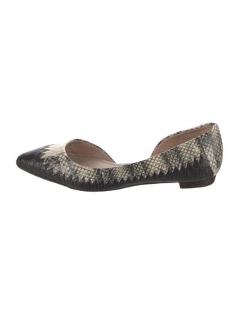 Tory Burch Embossed Leather Animal Print D'Orsay Flats