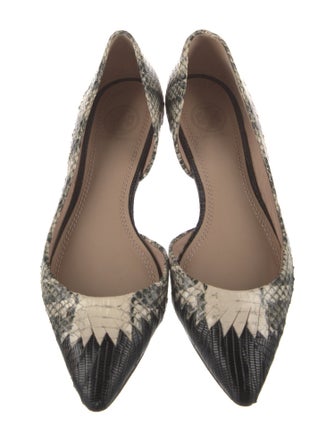 Tory Burch Embossed Leather Animal Print D'Orsay Flats