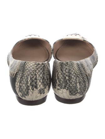 Tory Burch Embossed Leather Animal Print D'Orsay Flats