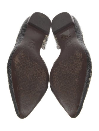 Tory Burch Embossed Leather Animal Print D'Orsay Flats