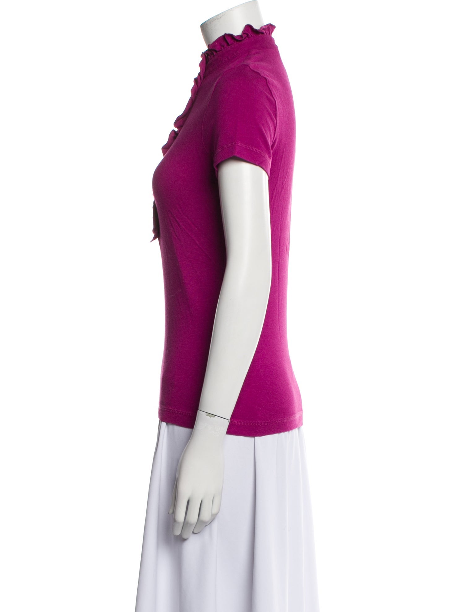 Tory Burch Mock Neck Short Sleeve Polo