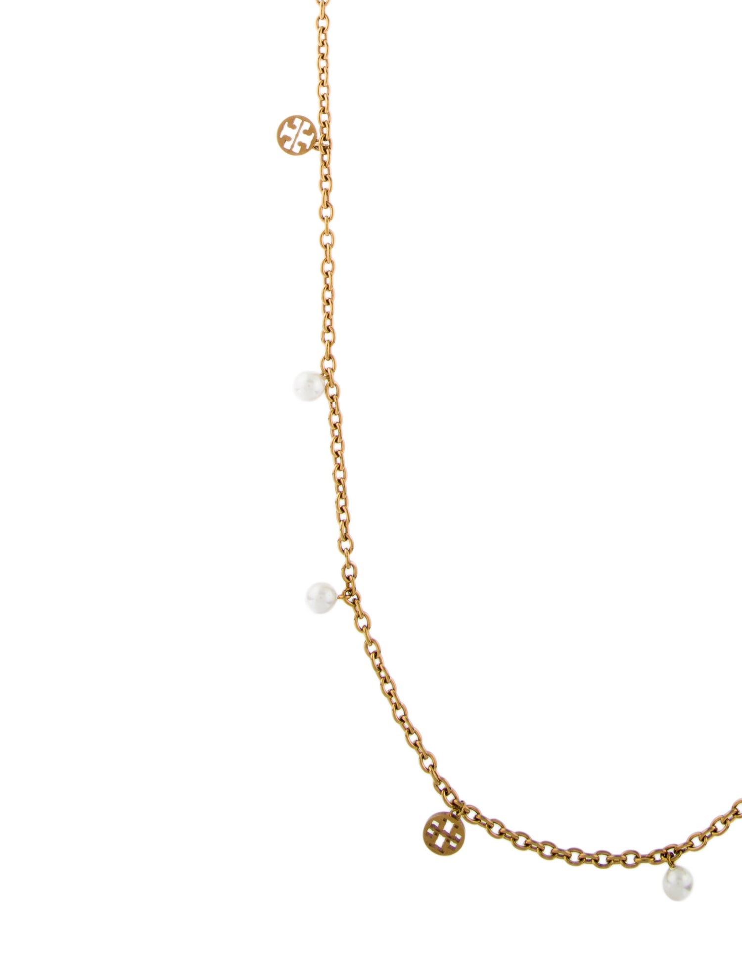 Tory Burch Faux Pearl Station Necklace